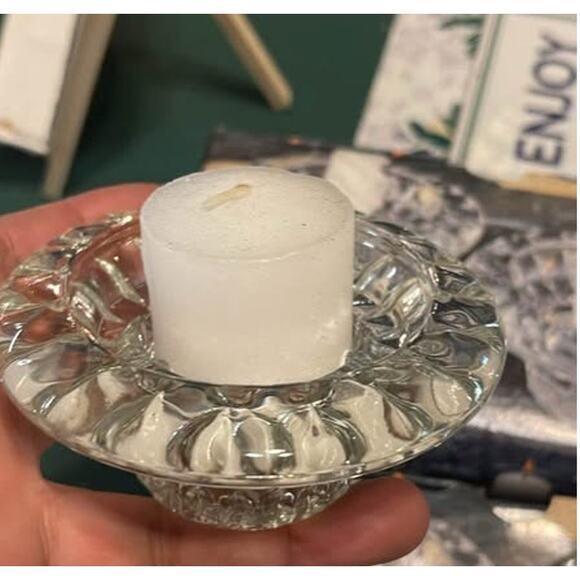 Vintage Crystallite 12 ct 3 in one Candle holder Holds 3 different sizes candle - Picture 4 of 5